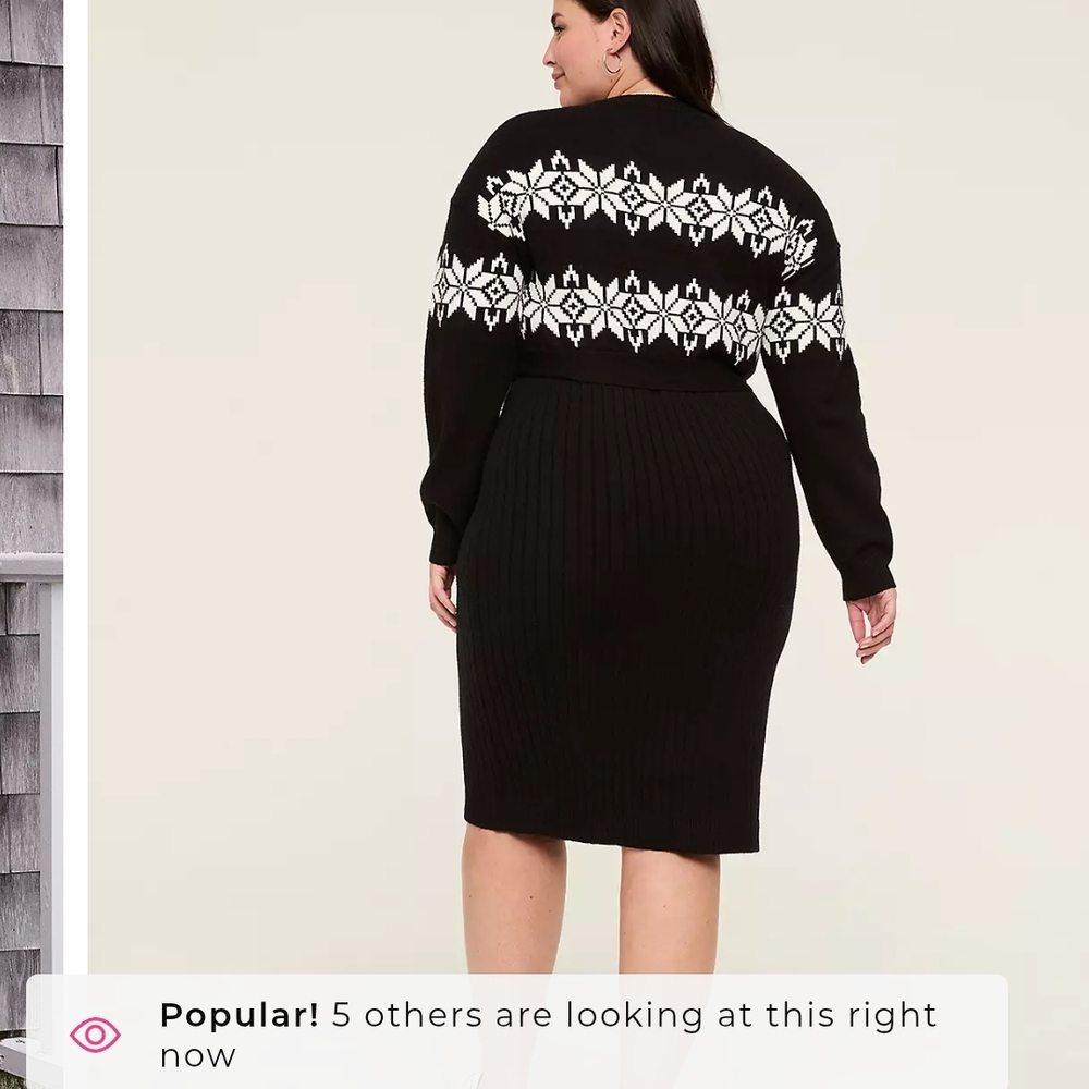 Lane Bryant Black and White Midi Dress